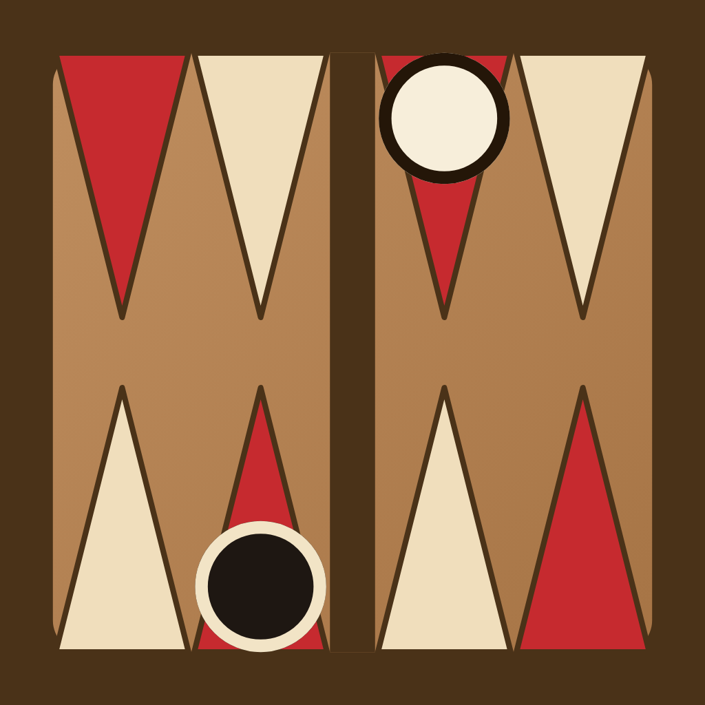Backgammon Buddy app icon with board and checkers